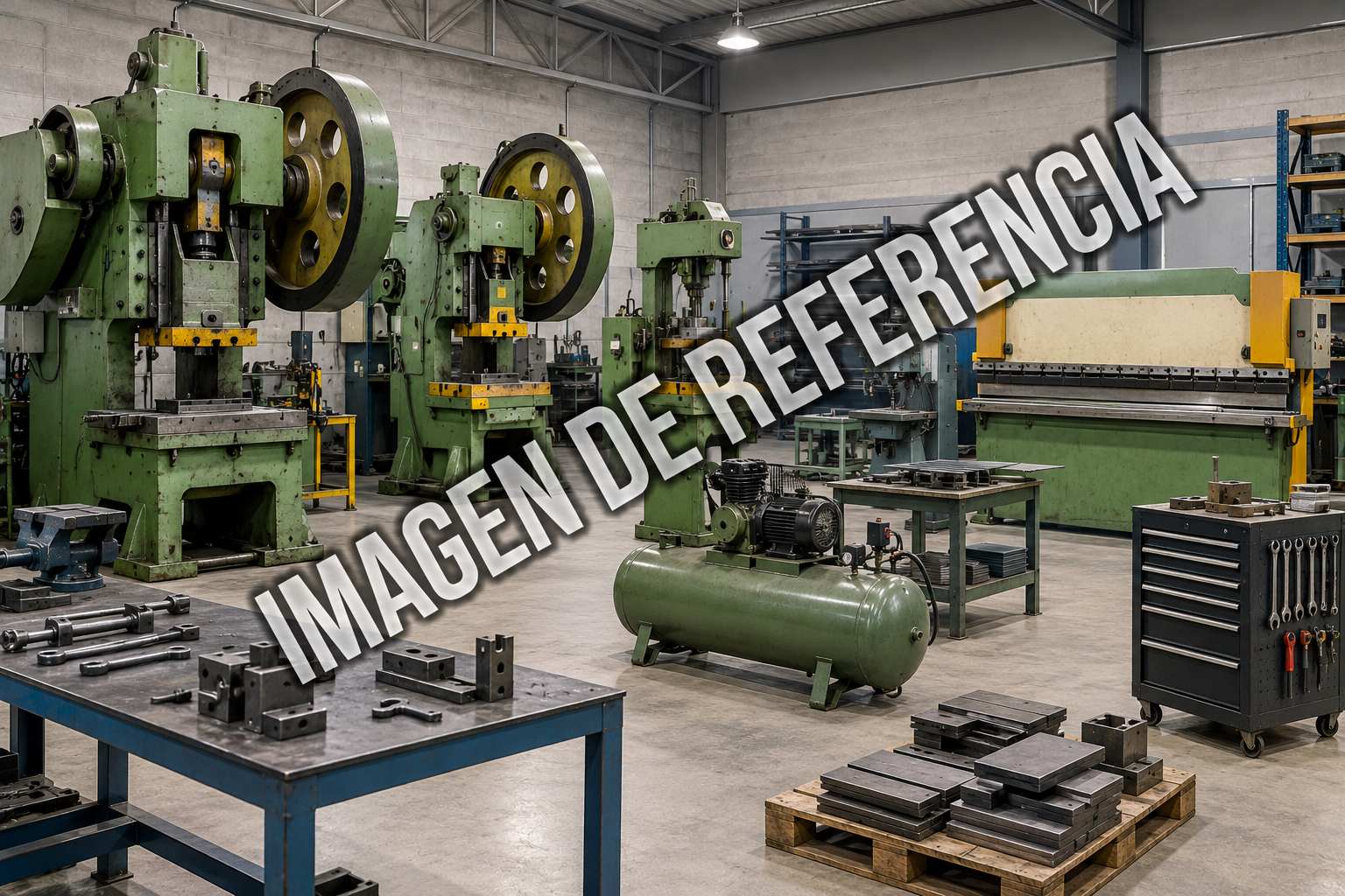 Imagen de referencia de maquinaria y herramientas de taller industrial. Código80866.