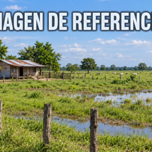 Imagen de referencia de predio rural con vivienda sencilla y terrenos húmedos en Arauquita. Código80858.