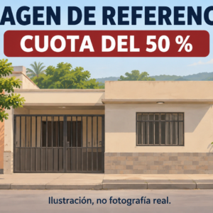 81028 — ilustración de referencia de cuota del 50 % de inmueble en Puerto Boyacá; no fotografía real.