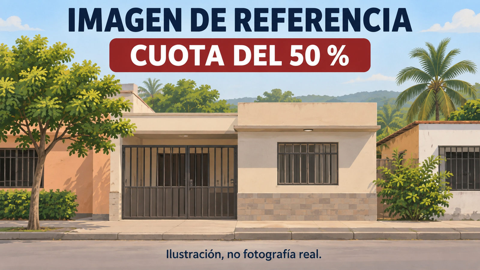 81028 — ilustración de referencia de cuota del 50 % de inmueble en Puerto Boyacá; no fotografía real.
