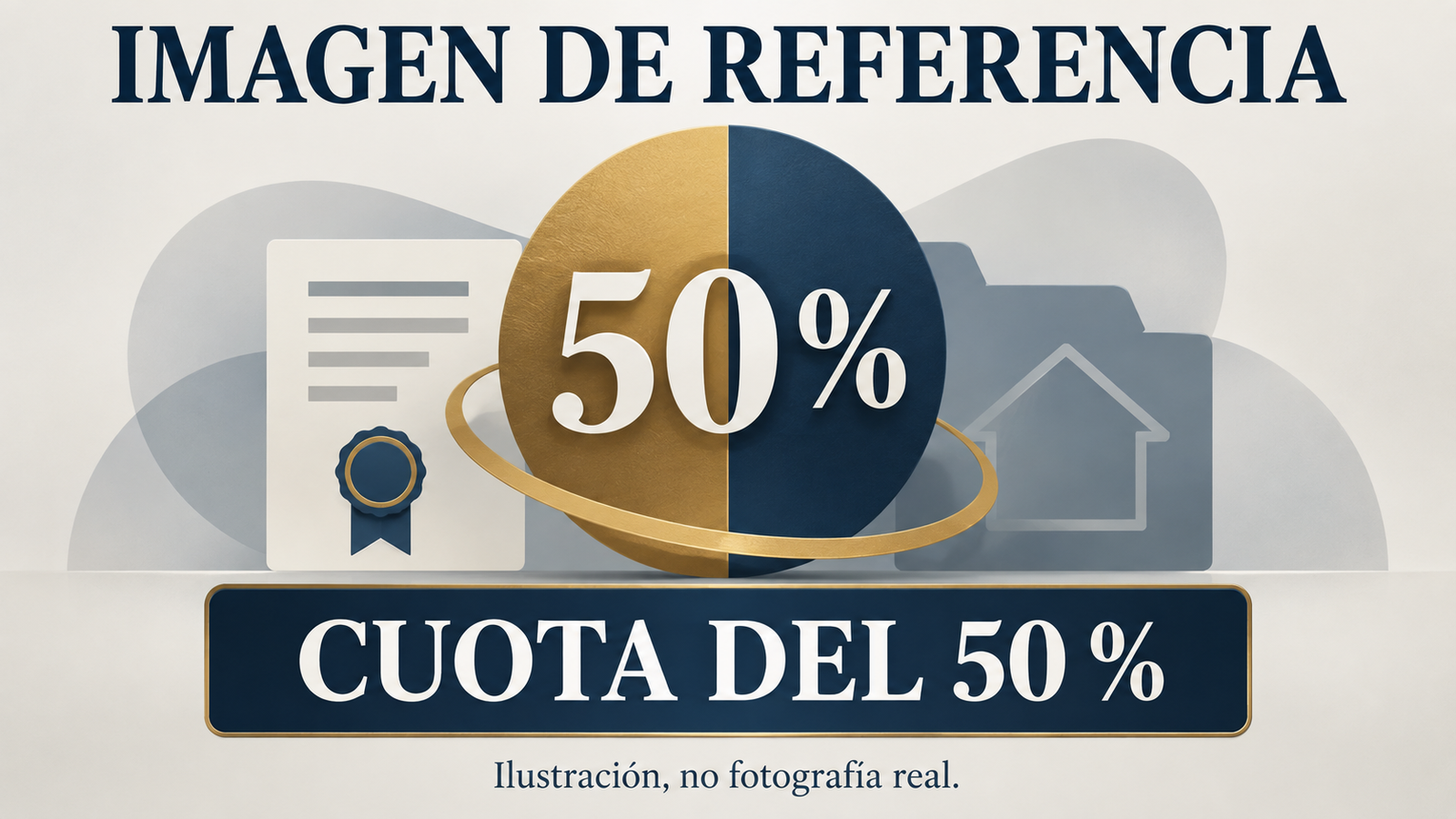 81016 — ilustración abstracta de cuota indivisa del 50 %; no representa la apariencia del inmueble.