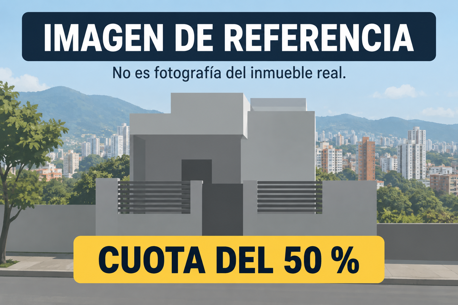 Referencia conceptual de cuota del 50 % para remate 81078; no es fotografía del inmueble.