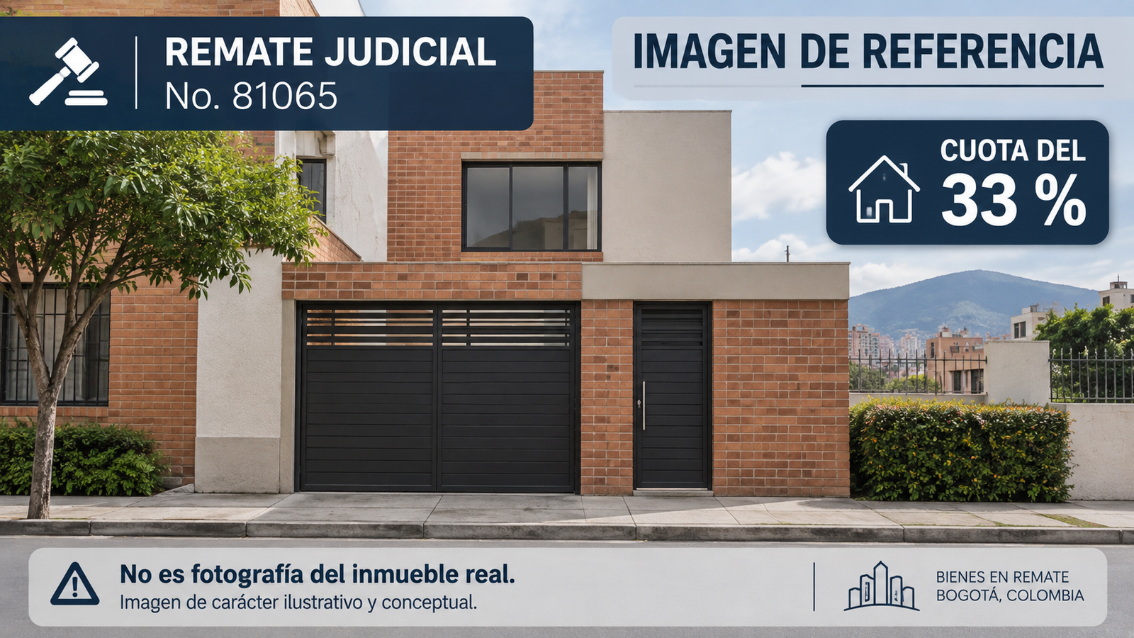 Referencia conceptual de cuota del 33 % para remate 81065; no fotografía real.