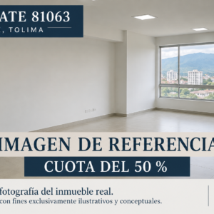 Oficina de referencia del remate 81063, cuota del 50 %, no fotografía real.