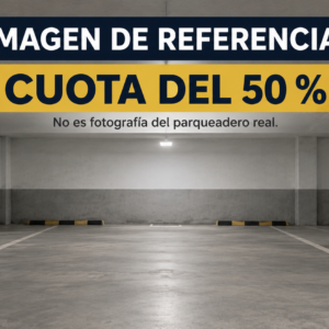 Parqueadero de referencia del remate 81060, cuota del 50 %, no fotografía real.