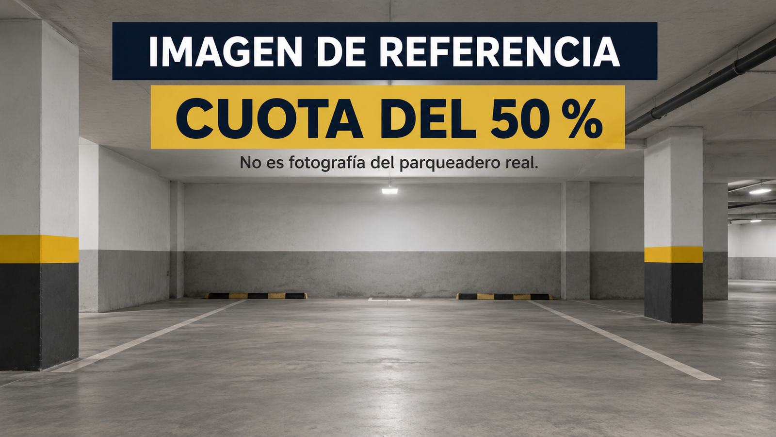 Parqueadero de referencia del remate 81060, cuota del 50 %, no fotografía real.